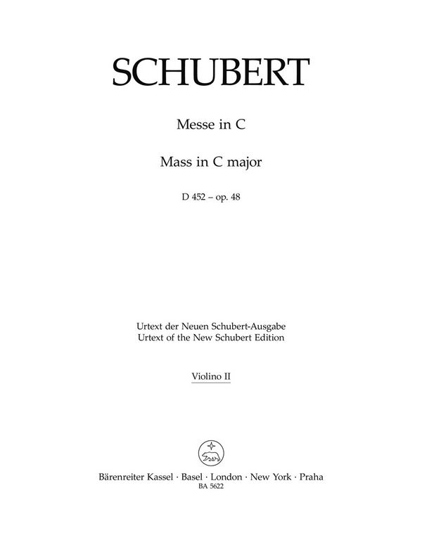 Messe C-Dur op.48 D452&nbsp;&nbsp;für Soli, gem Chor, Orchester und Orgel&nbsp;&nbsp;Violine 2