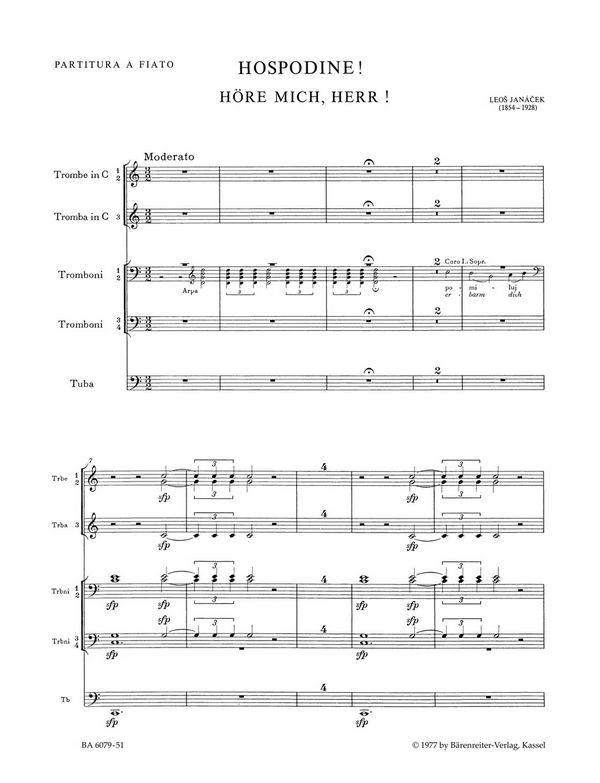 Hospodine - Höre mich,Herr (Kyrie)&nbsp;&nbsp;:&nbsp;&nbsp;Bläserpartitur 3 Trp/4 Pos/Tb