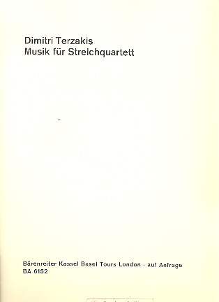 Musik  für Streichquartett  Spielpartitur (Verlagskopie)
