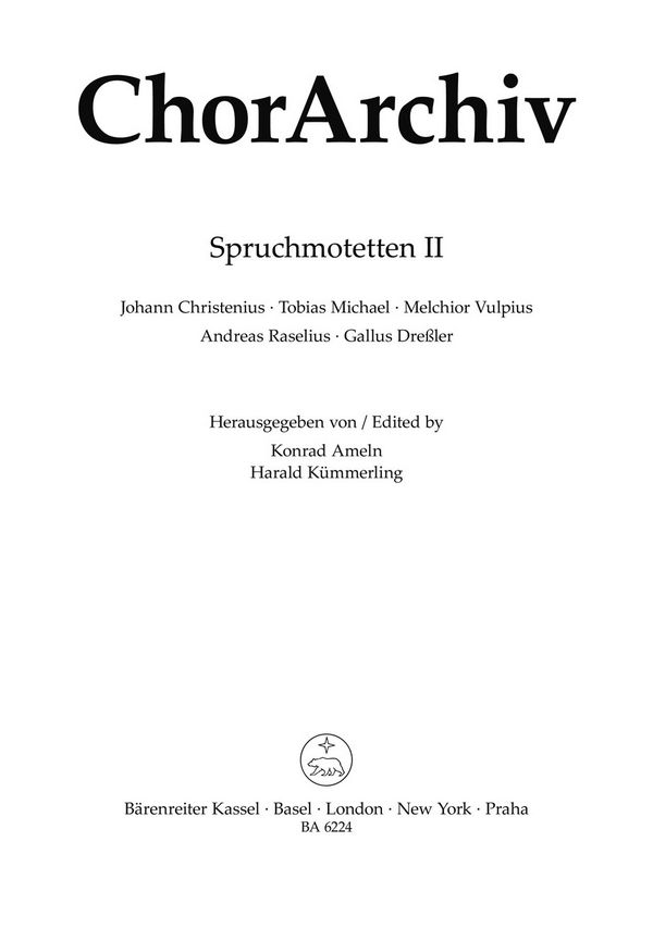 :Spruchmotetten, Heft 2  5 Kompositionen des 16. und 17. Jahrhunderts zum Stephanstag, Altjahre  Chorpartitur, Sammelband GemCh