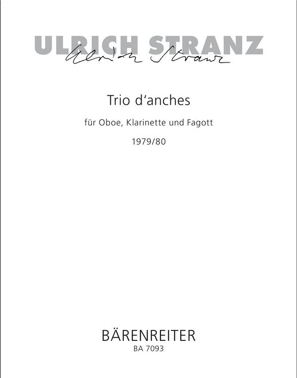 Trio d'anches  :  Partitur, Stimmensatz Ob/Klar/Fag