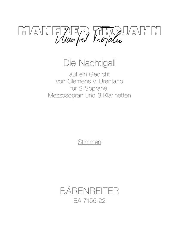 Die Nachtigall  :  Stimmensatz 2 SSolo/MezSolo/3 Klar