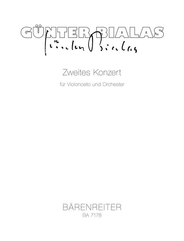 Zweites Konzert&nbsp;&nbsp;für Violoncello und Orchester&nbsp;&nbsp;Partitur
