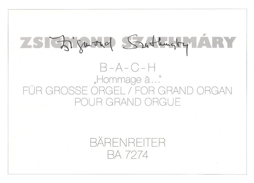B-A-C-H 'Hommage à ....'  :  Spielpartitur(en) org