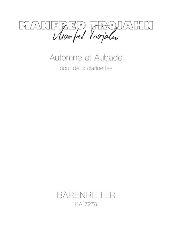 Automne et Aubade pour deux clarinettes  :  Spielpartitur(en) 2 Klar