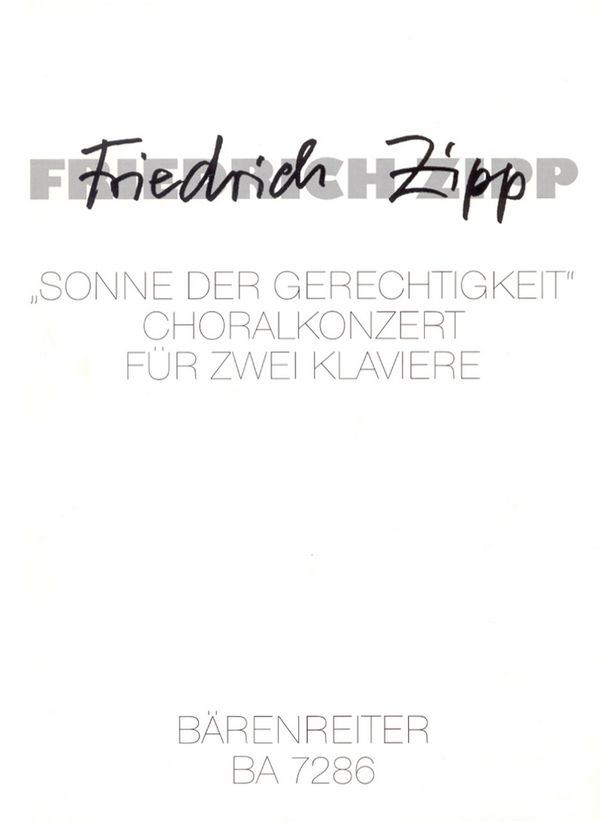 Sonne der Gerechtigkeit&nbsp;&nbsp;Choralkonzert für zwei Klaviere (für Aufführungen werden 2 Exemplare b&nbsp;&nbsp;Spielpartitur(en) 2 Klav