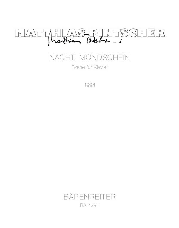 Nacht - Mondschein  für Klavier  