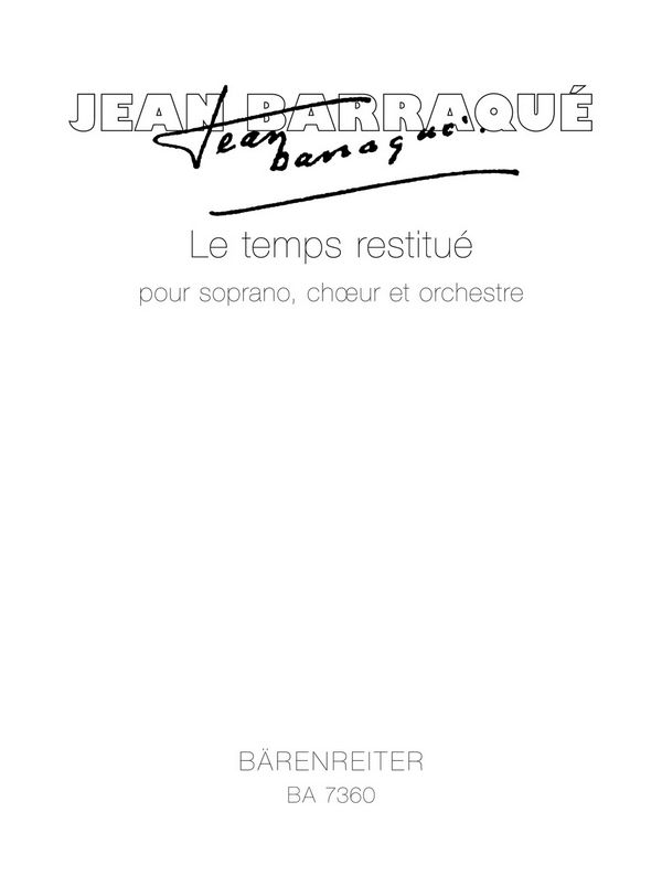 Le temps restitué  :  Partitur Ssolo/GemCh/Orch