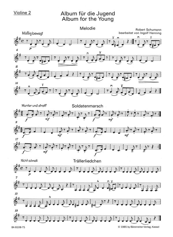 Album für die Jugend. Auswahl&nbsp;&nbsp;:&nbsp;&nbsp;Stimme(n) V2