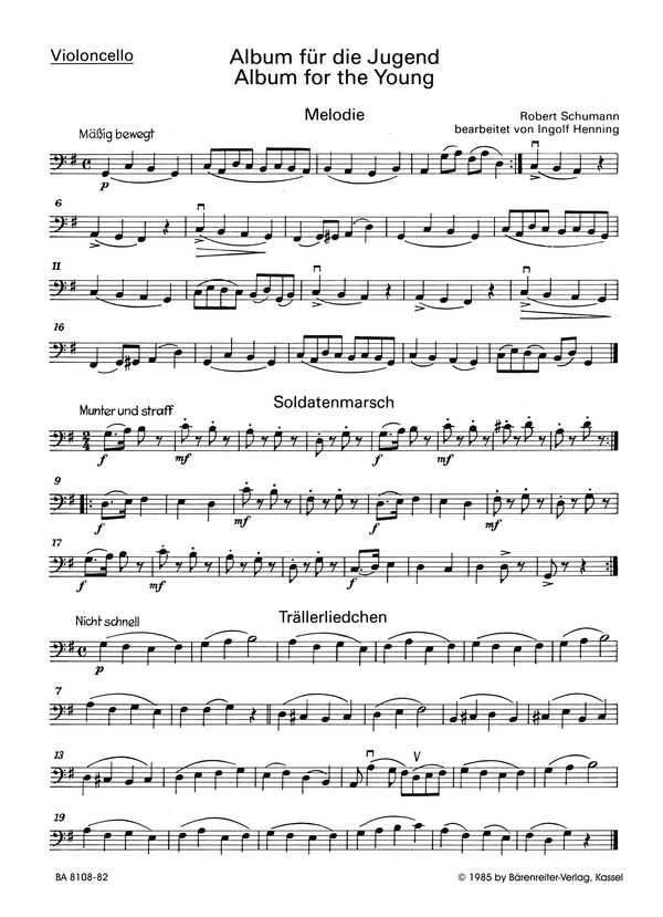 Album für die Jugend. Auswahl&nbsp;&nbsp;:&nbsp;&nbsp;Stimme(n) Vc/KB