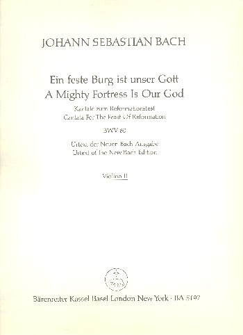 Ein feste Burg ist unser Gott&nbsp;&nbsp;Kantate Nr.80 BWV80&nbsp;&nbsp;Violine 2