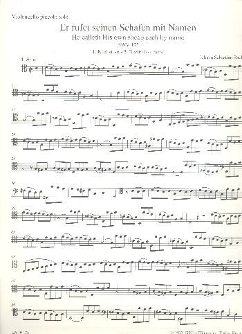 Er rufet seinen Schafen mit Namen&nbsp;&nbsp;Kantate Nr.175 BWV175&nbsp;&nbsp;Violoncello piccolo solo