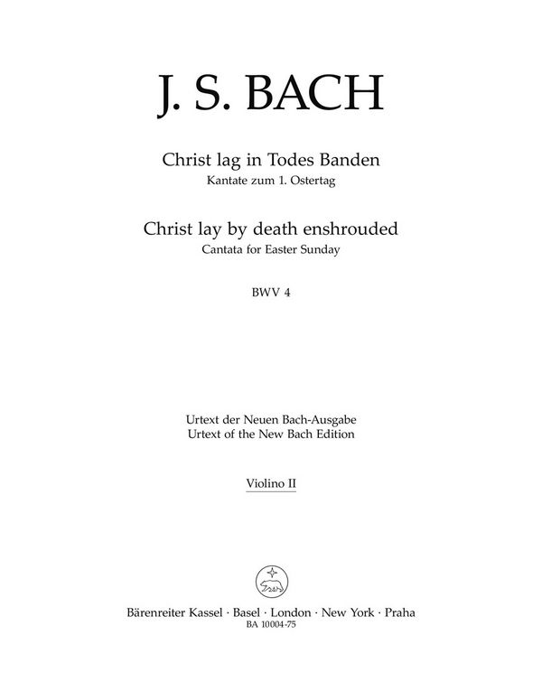 Christ lag in Todesbanden&nbsp;&nbsp;Kantate zum 1. Ostertag BWV 4&nbsp;&nbsp;Stimme(n) V2
