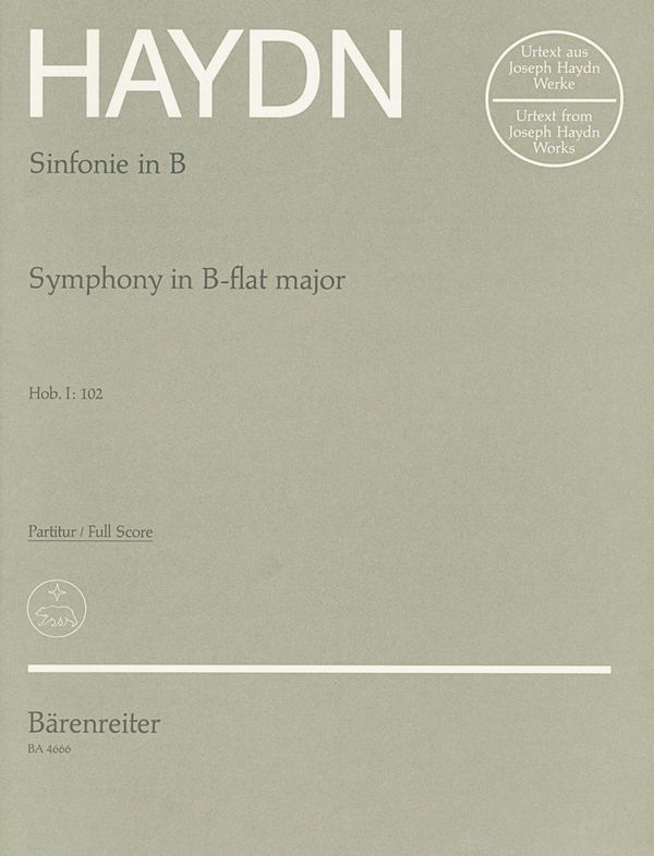 Sinfonie B-Dur Hob.I:102&nbsp;&nbsp;für Orchester&nbsp;&nbsp;Partitur