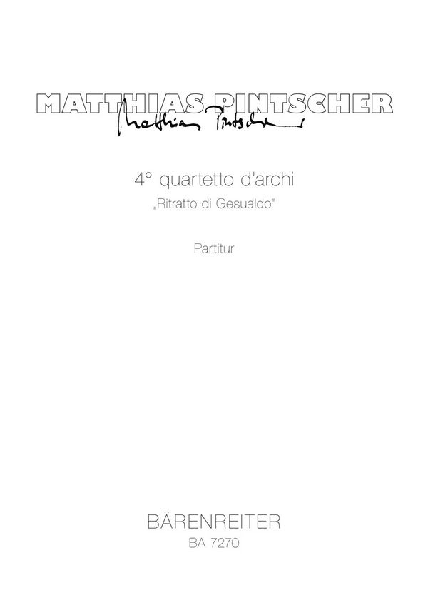 Quartetto d'archi no.4  partitura  