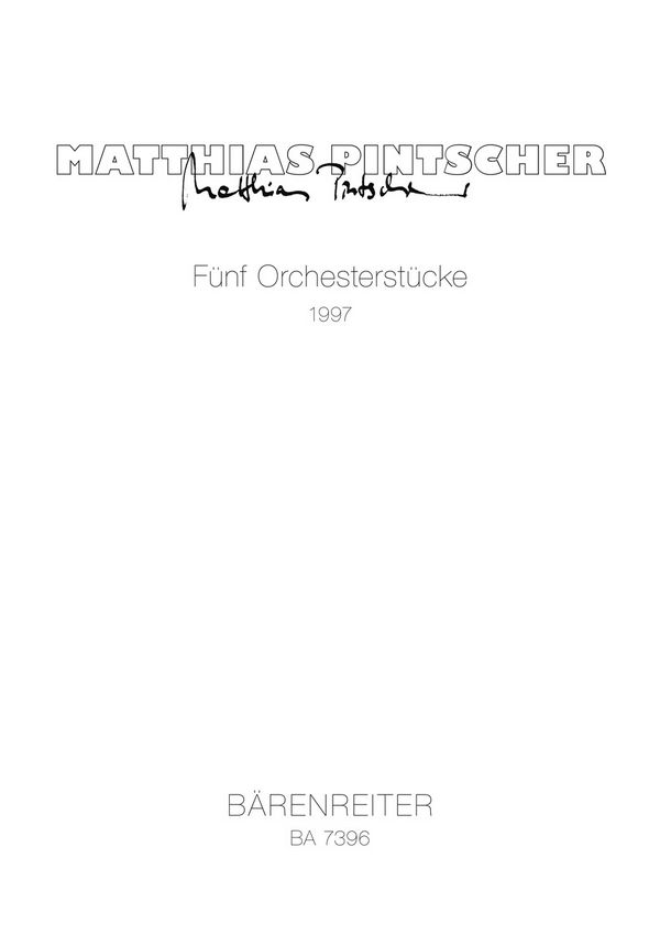 Fünf Orchesterstücke  :  Partitur Orch