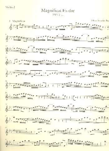 Magnificat Es-Dur BWV243a (Erstfassung)&nbsp;&nbsp;für Soli, gem Chor und Orchester&nbsp;&nbsp;Violine 1