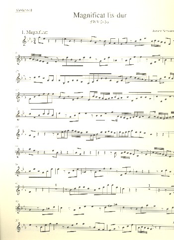 Magnificat Es-Dur BWV243a (Erstfassung)&nbsp;&nbsp;für Soli, gem Chor und Orchester&nbsp;&nbsp;Violine 2