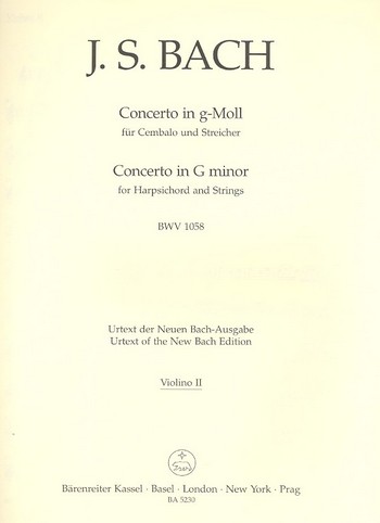 Konzert g-Moll BWV1058 für Cembalo&nbsp;&nbsp;und Streicher&nbsp;&nbsp;Violine 2