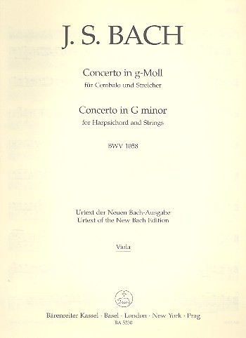 Konzert g-Moll BWV1058 für Cembalo&nbsp;&nbsp;und Streicher&nbsp;&nbsp;Viola