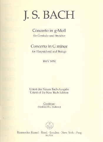 Konzert g-Moll BWV1058 für Cembalo&nbsp;&nbsp;und Streicher&nbsp;&nbsp;Violoncello/Kontrabass/Violone