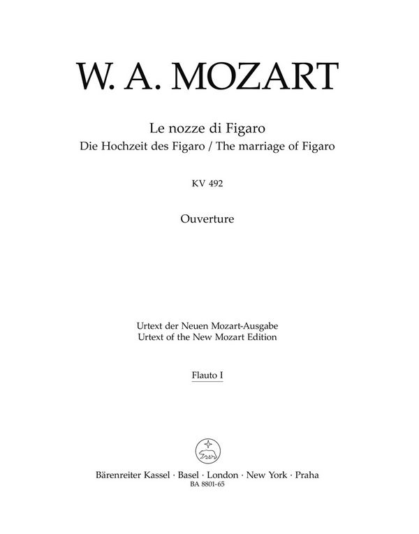 Ouvertüre zu Le nozze di Figaro KV492&nbsp;&nbsp;für Orchester&nbsp;&nbsp;Harmoniestimmen