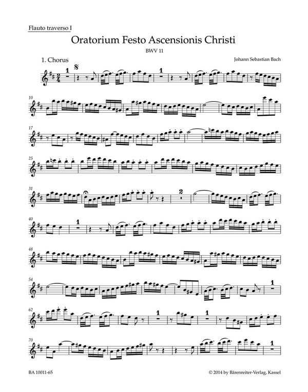 Himmelfahrts-Oratorium BWV 11&nbsp;&nbsp;für Soli, gem Chor und Orchester&nbsp;&nbsp;Harmoniestimmen