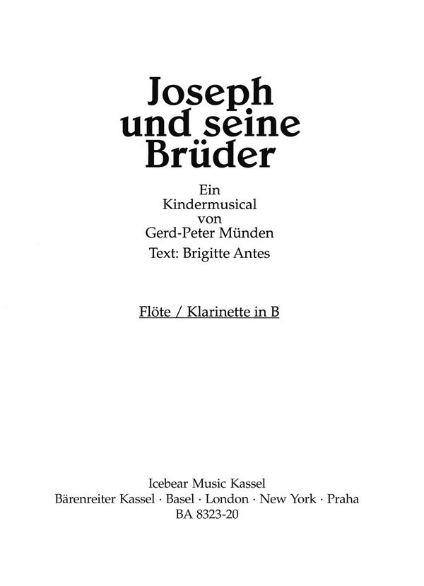 Joseph und seine Brüder  Kindermusical  Flöte / Klarinette