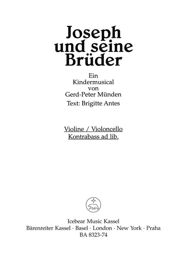 Joseph und seine Brüder Kindermusical  Violine / Violoncello / Kontrabass  