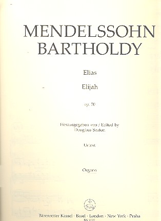 Elias op.70&nbsp;&nbsp;für Orchester&nbsp;&nbsp;Orgelstimme