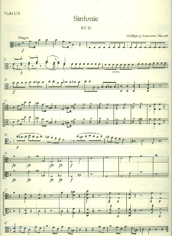 Sinfonie F-Dur KV43 Nr.6&nbsp;&nbsp;für Orchester&nbsp;&nbsp;Viola 1/2