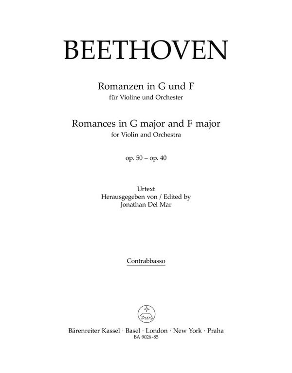 Romanzen in F-Dur und G-Dur op.50 - op.40&nbsp;&nbsp;für Violine und Orchester&nbsp;&nbsp;Kontrabass