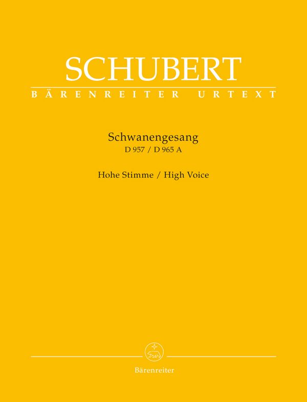 Schwanengesang D957 / D965a &nbsp;&nbsp;für Gesang (hoch) und Klavier&nbsp;&nbsp;praktische Ausgabe