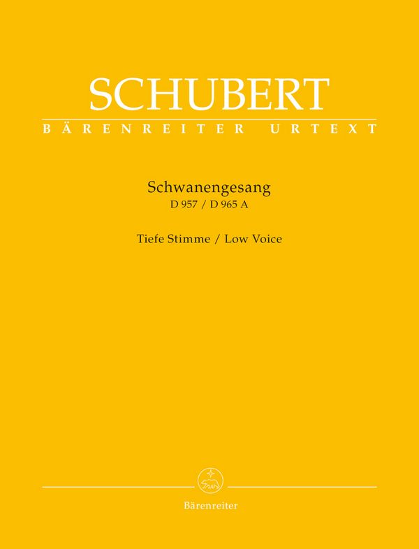 Schwanengesang D957 / D965a&nbsp;&nbsp;für Gesang (tief) und Klavier&nbsp;&nbsp;praktische Ausgabe