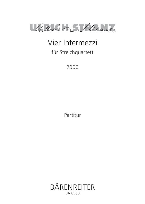 Vier Intermezzi  :  Partitur StrQuar