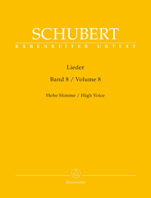 Lieder Band 8&nbsp;&nbsp;für Gesang (hoch) und Klavier&nbsp;&nbsp;praktische Ausgabe