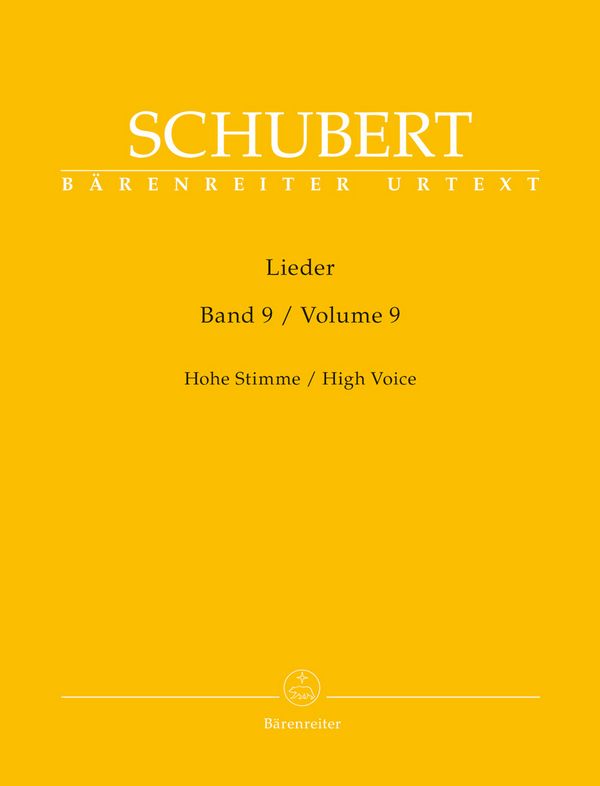 Lieder Band 9&nbsp;&nbsp;für Gesang (hoch) und Klavier&nbsp;&nbsp;Partitur,  praktische Ausgabe