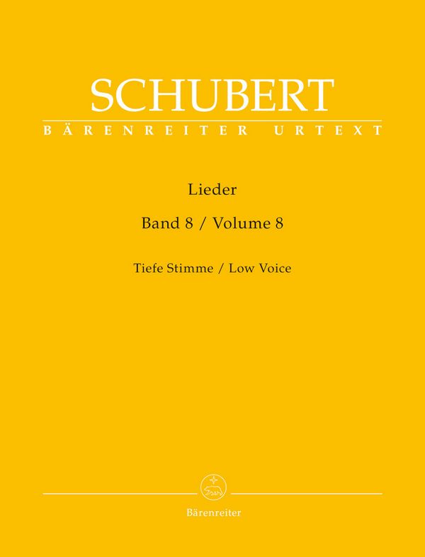 Lieder Band 8&nbsp;&nbsp;für Gesang (tief) und Klavier&nbsp;&nbsp;praktische Ausgabe
