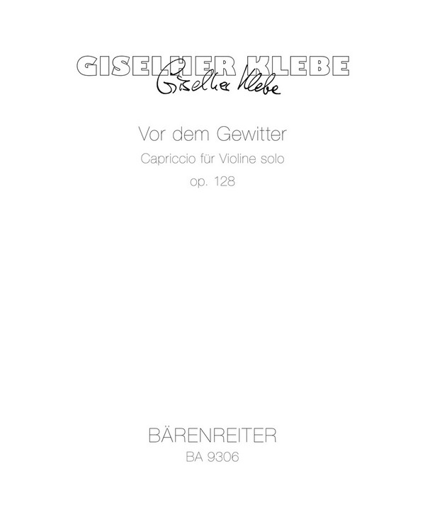Vor dem Gewitter  Capriccio  Spielpartitur(en) V