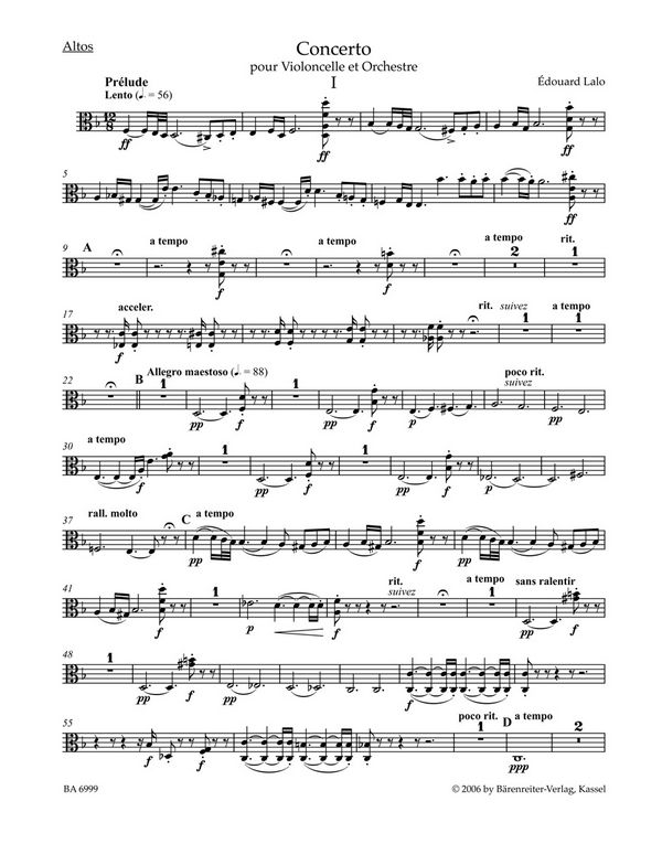 Lalo, Edouard Konzert&nbsp;&nbsp;:&nbsp;&nbsp;Stimme(n), Urtextausgabe Va