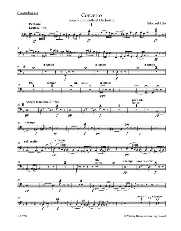 Lalo, Edouard Konzert&nbsp;&nbsp;:&nbsp;&nbsp;Stimme(n), Urtextausgabe Kb