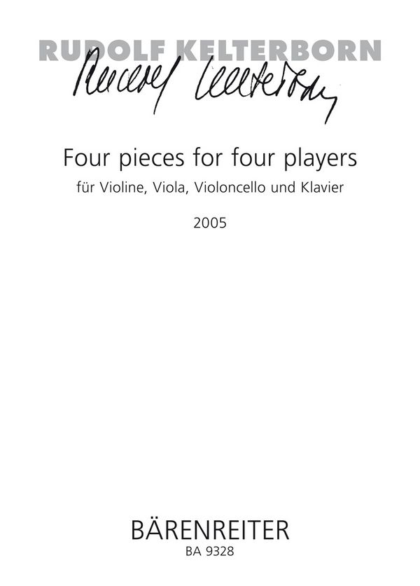 Four pieces for four players  :  Spielpartitur(en) V/Va/Vc/Klav