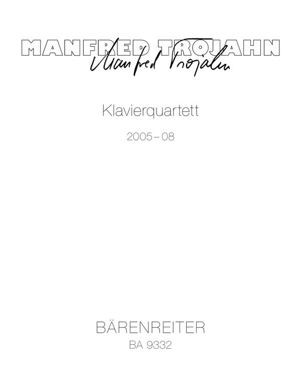 Quartett  für Violine, Viola, Violoncello und Klavier  Stimmen