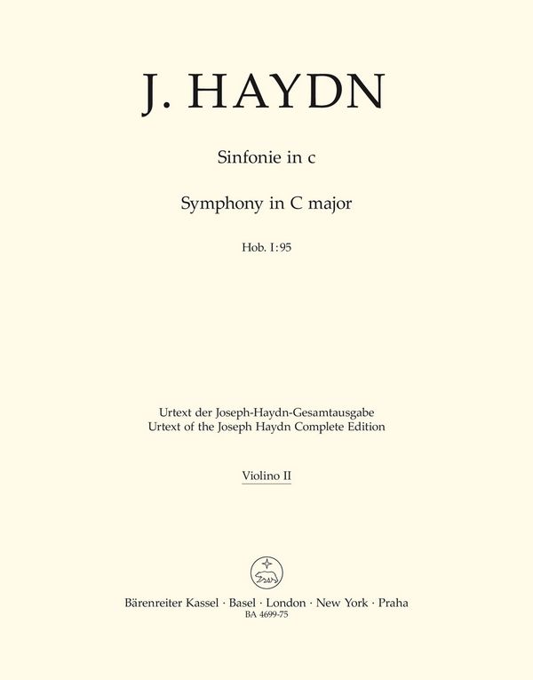 Haydn, Joseph Sinfonie&nbsp;&nbsp;: Hob. I:95&nbsp;&nbsp;Stimme(n), Urtextausgabe V2