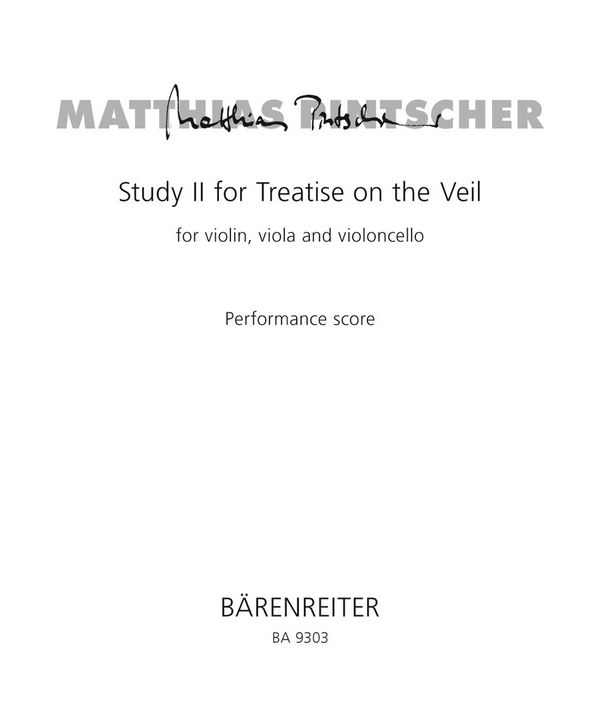 Study II for Treatise on the Veil for violin, vio  :  Spielpartitur(en) V/Va/Vc
