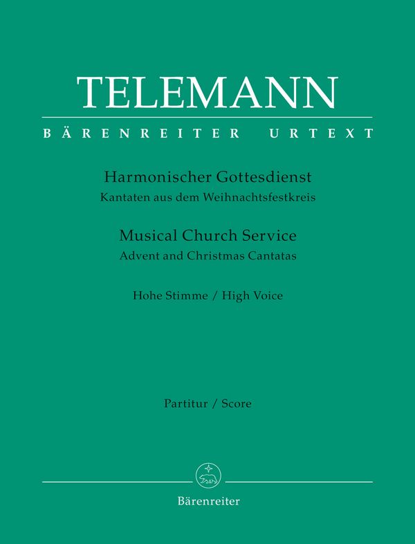 Der harmonische Gottesdienst - Kantaten aus dem Weihnachtsfestkreis&nbsp;&nbsp;für hohe Stimme, Melodieinstrument und Bc&nbsp;&nbsp;Partitur