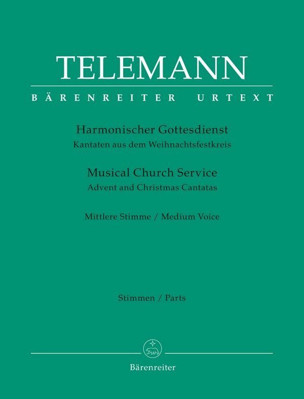Der harmonische Gottesdienst - Kantaten aus dem Weihnachtsfestkreis&nbsp;&nbsp;für mittlere Stimme und Bc&nbsp;&nbsp;Stimmen