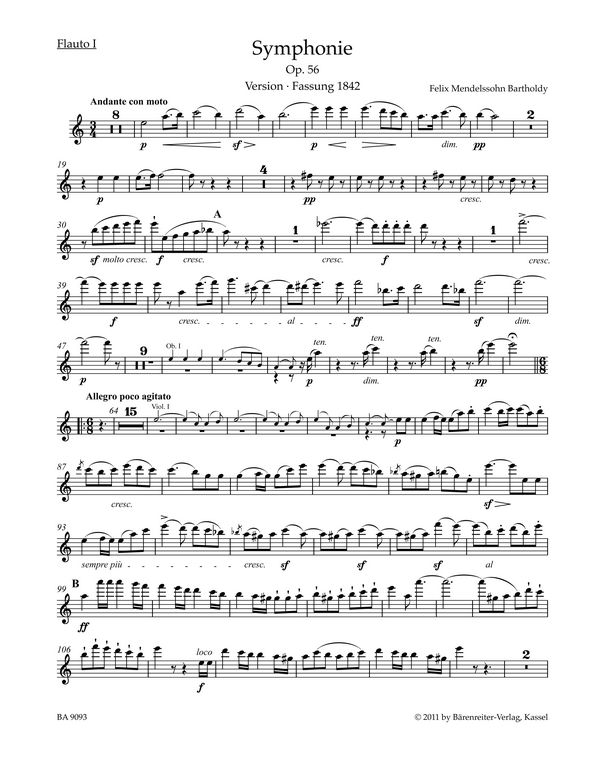 Sinfonie a-Moll Nr.3 op.56&nbsp;&nbsp;für Orchester&nbsp;&nbsp;Harmoniestimmen