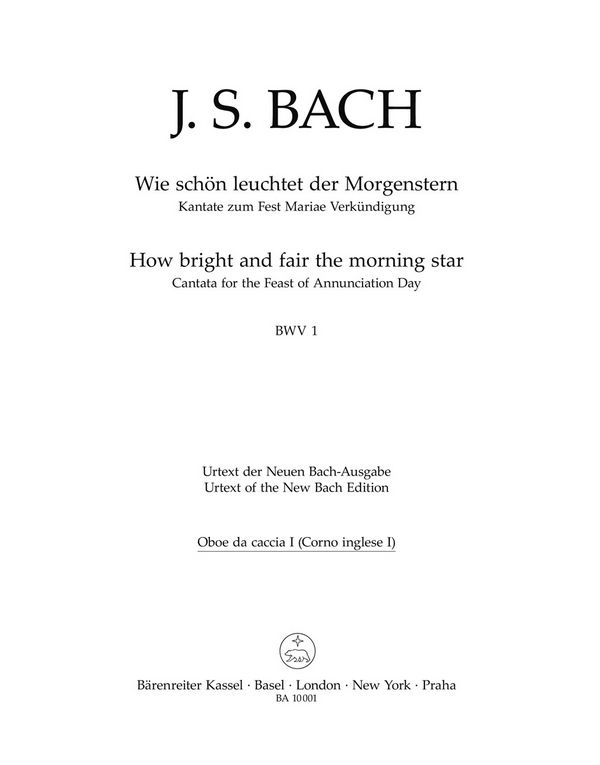 Wie schön leuchtet der Morgenstern&nbsp;&nbsp;Kantate Nr.1 BWV1&nbsp;&nbsp;Harmonie