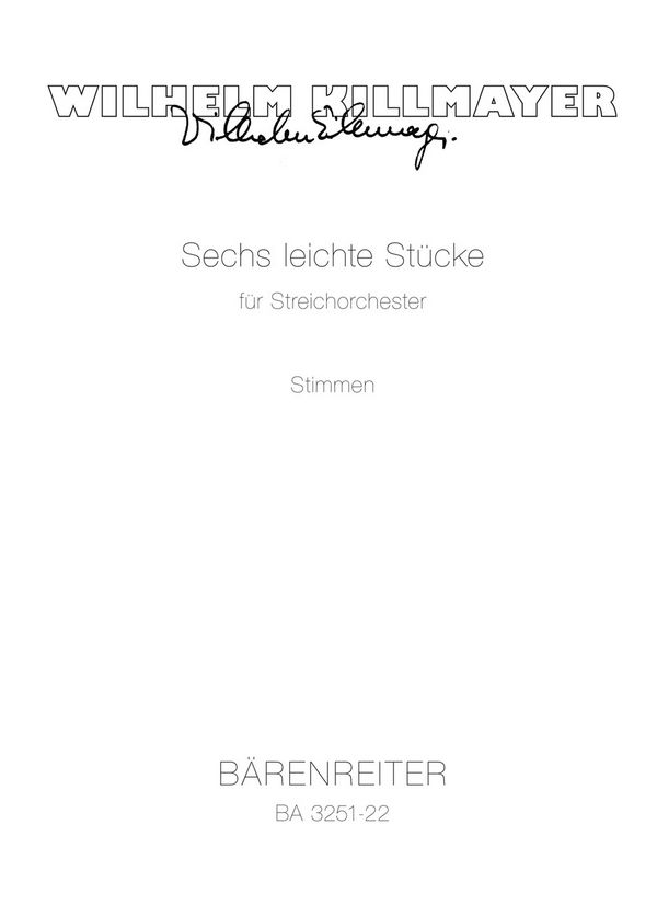 Sechs leichte Stücke&nbsp;&nbsp;:&nbsp;&nbsp;Stimmensatz StrOrch